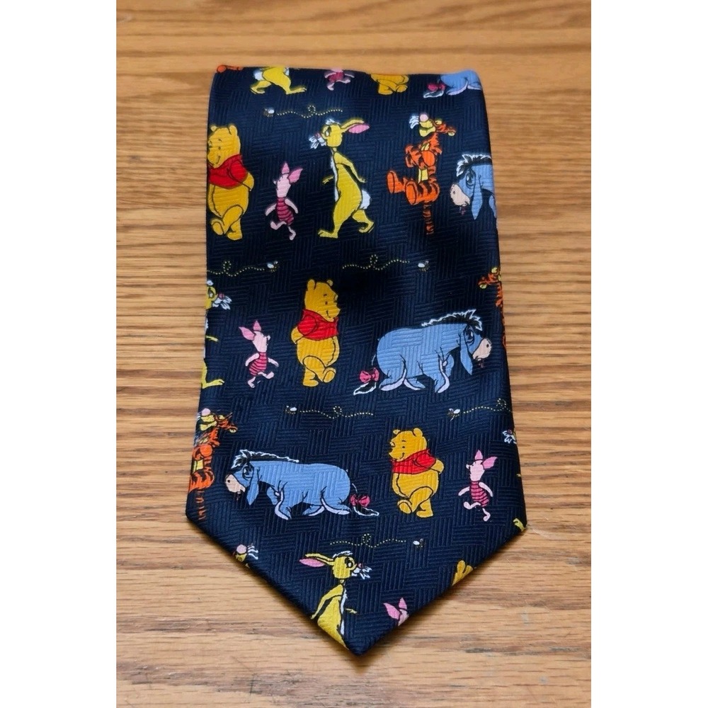 Vintage 90s Winnie The Pooh Character Neck Tie Tigger Eeyore Piglet Disney